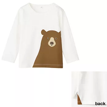 [MUJI 無印良品]幼兒有機棉印花長袖T恤80白熊