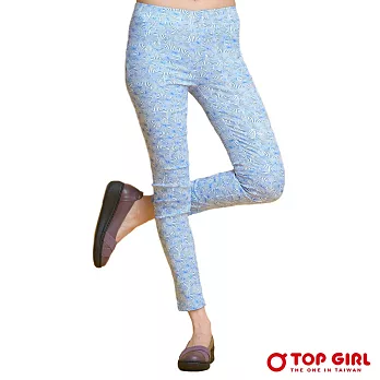 【TOP GIRL】可愛放射系列內搭九分褲S藍