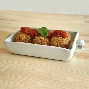 日本 MOM Kitchen 常滑燒 Blanc Bonbon 方形烤盤 白