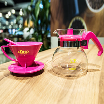 【KONO珍藏限量】哈亞咖啡彩色繽紛濾器組(CP螢光粉紅)