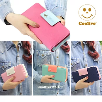 Coolive「韓風撞色馬卡龍」手機皮夾馬卡粉