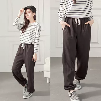 ROSE。溫暖內刷毛運動褲 黑色