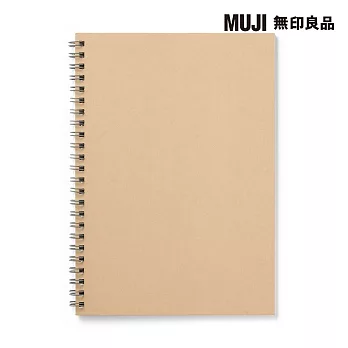 [MUJI 無印良品]植林木不易透色雙環筆記本(橫線)/A5.米