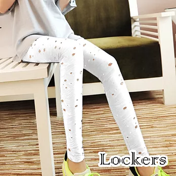 【Lockers 木櫃】超洞洞復古鏤空顯瘦內搭褲/九分褲(三色任選)白洞洞