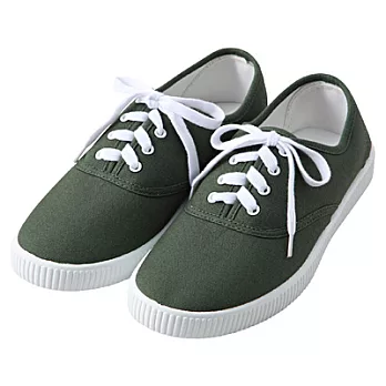 [MUJI 無印良品]棉質休閒鞋25.5~26.0cm綠色