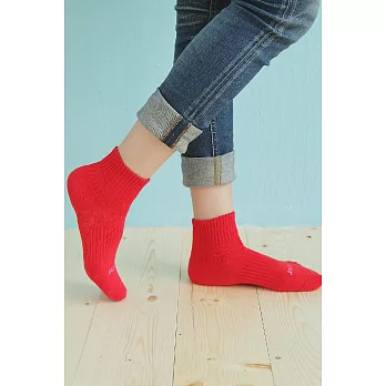 【Footer除臭襪】輕壓力單色素面除臭襪 T97M(女款)M 紅色