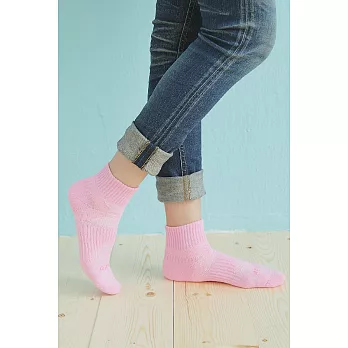 【Footer除臭襪】輕壓力單色素面除臭襪 T97M(女款)M 粉紅色