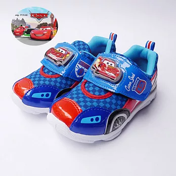 Disney迪士尼Cars閃電麥坤電燈運動鞋15藍紅