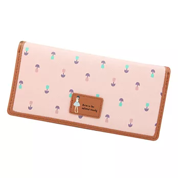 【MFS】粉色夢幻動漫少女窄版車縫邊女用長夾 (共6色可選)粉紅色