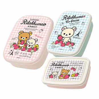 San-X 拉拉熊巴黎草苺系列三合一保鮮便當盒