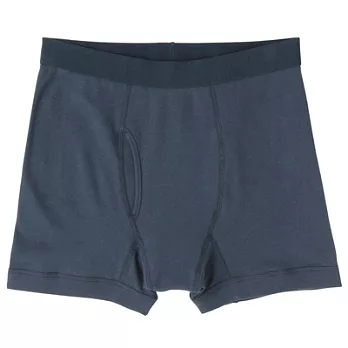 [MUJI 無印良品]男有機棉針織前開拳擊內褲XL暗藍