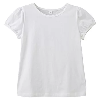 [MUJI]兒童有機棉每日兒童服公主袖短袖T恤130柔白