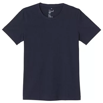 [MUJI]女有機棉圓領短袖T恤M暗藍