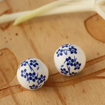 輕靈之森手工療癒系‧優雅青瓷花瓷珠2入