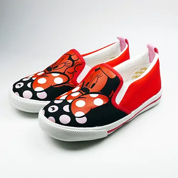 Disney迪士尼 Minnie米妮 童帆布鞋 (黑色)19紅色