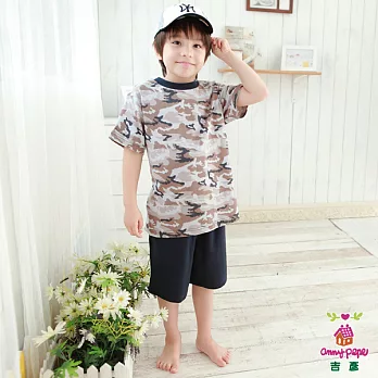 【Anny pepe】男童迷彩短袖套裝＿美國精梳棉160灰黑