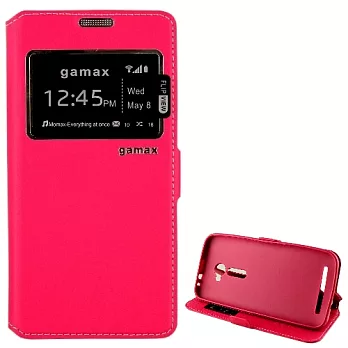 視窗款側掀皮套 ASUS ZenFone2 5吋 (ZE500CL)桃紅