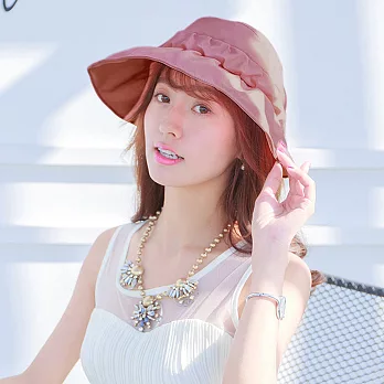 Seoul Show 花綻涼感可摺疊空頂遮陽帽5色 玫瑰粉
