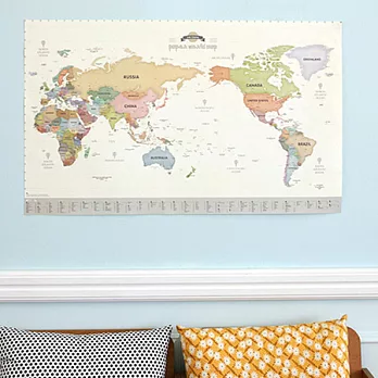 環遊世界記錄海報世界地圖-粉彩版