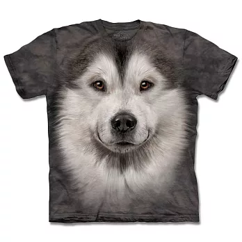 【摩達客】美國進口The Mountain 哈士奇雪橇犬臉 純棉環保短袖T恤S大人版