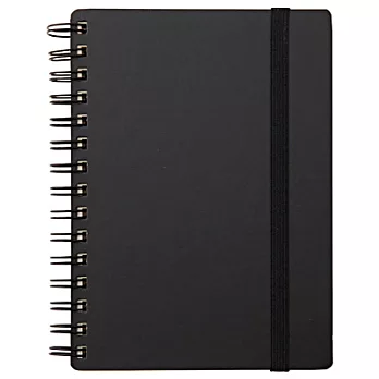 [MUJI 無印良品]黑色封面滑順雙環筆記本/A6.70頁