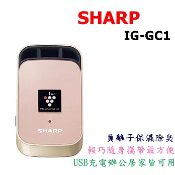 夏普 SHARP IG-GC1  3色可選 大風量 電氣集塵 車用空氣清淨機香檳金