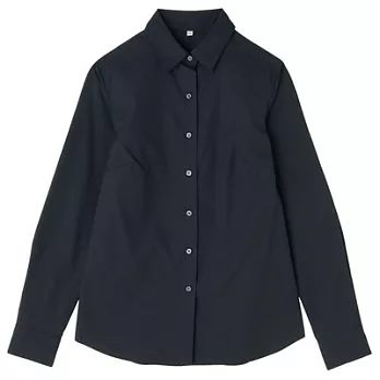 [MUJI 無印良品]女棉混彈性長袖襯衫XS深藍