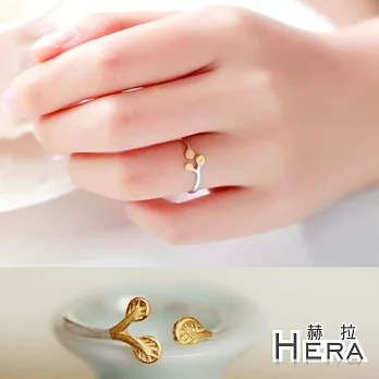 【Hera】赫拉 925純銀手工樹葉樹枝可調式戒指/開口戒/尾戒(時尚銀)
