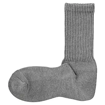 [MUJI 無印良品]男棉混足底圈絨直角襪灰色25~27cm