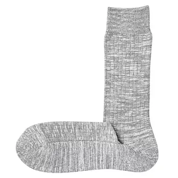 [MUJI 無印良品]男棉混足底圈絨斯拉夫直角襪灰色25~27cm