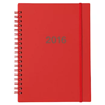 [MUJI 無印良品]PP封面月週記事本/B6.紅.2016
