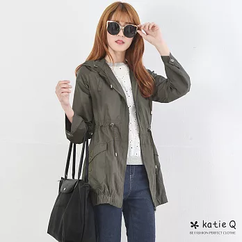 【KatieQ】可攜式輕盈軍裝外套(2色)-M-XLXL軍綠