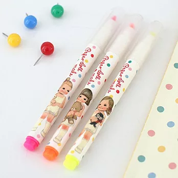afrocat 復古娃娃QQ螢光筆組(3色)-朵兒