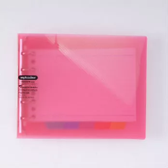 【maruman】Septcouleur_5孔資料夾筆記(B7變形)(粉紅)