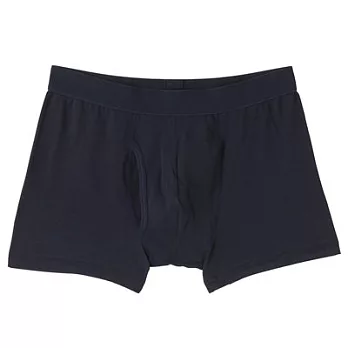 [MUJI 無印良品]男棉混彈性前開拳擊內褲M暗藍