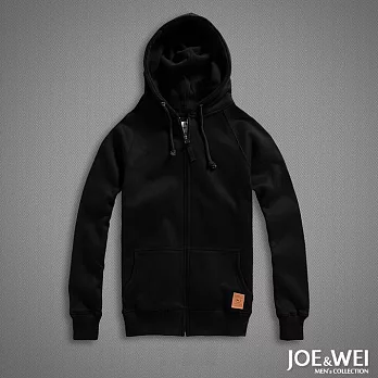 【JOE & WEI】基本款高磅連帽刷毛外套(4色)-M-XLM黑