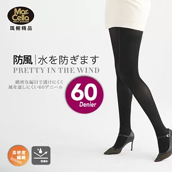 《瑪榭》60丹．防風防潑水高撚紗消臭萊卡褲襪M 黑