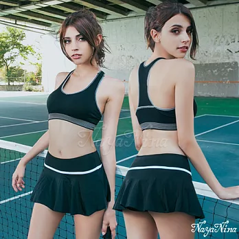Naya Nina活力美波無縫Y字背運動無鋼圈內衣L黑色