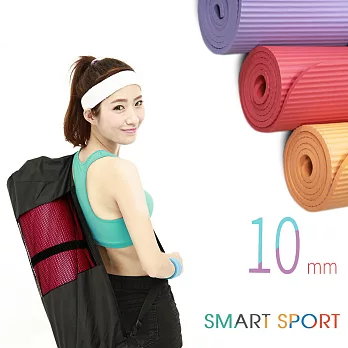 [SMART SPORT] NBR環保瑜珈墊 10mm直紋加厚款一入 (熱情紅)