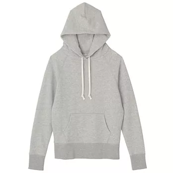 [MUJI無印良品]女有機棉裏毛連帽上衣M淺灰