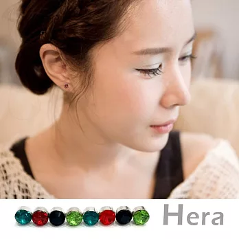 【Hera】赫拉 吸磁貼單顆閃亮鋯石耳環(4色)綠鋯石
