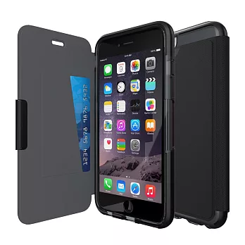 Tech21 英國超衝擊 Evo Wallet iPhone 6/6S Plus 防撞軟質保護皮套 - 黑