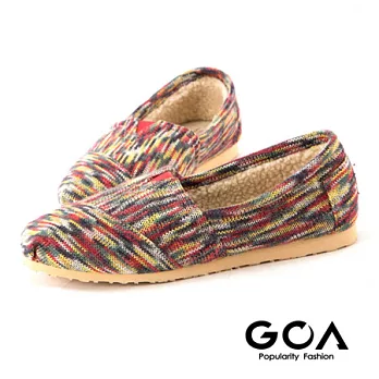 GOA毛線編織懶人休閒鞋38紅白黃色