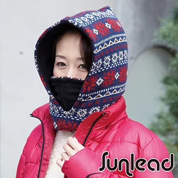 Sunlead 保暖防風雙層加厚密針織多機能防寒頭套/面罩/脖圍 (軍藍色)