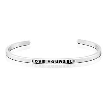 MANTRABAND 美國悄悄話手環 LOVE YOURSELF 先愛自己 才能愛別人銀色