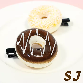【SJ】日韓可愛仿真甜甜圈造型壓夾-巧克力甜甜圈