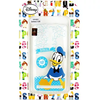 【Disney】ZenFone2 (5.5 吋) (ZE551ML/ZE550ML) Q版系列 彩繪透明保護軟套唐老鴨