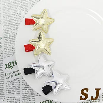 【SJ】童趣仿金屬星星造型壓夾2入-銀星星