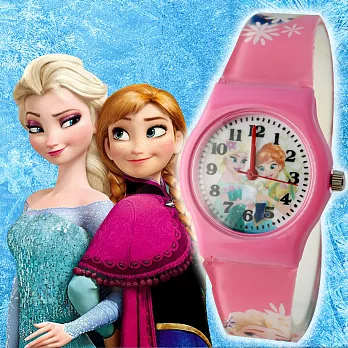 Frozen 第二代冰雪奇緣 艾莎和安娜卡通錶-禮物驚喜-粉色