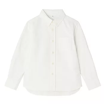 [MUJI無印良品]兒童有機棉牛津布扣領襯衫120柔白